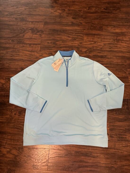 adidas Other - Adidas Mens Golf Lt Wght Qtr Zip Bliss Blue Sz 2XL NWT HM5446